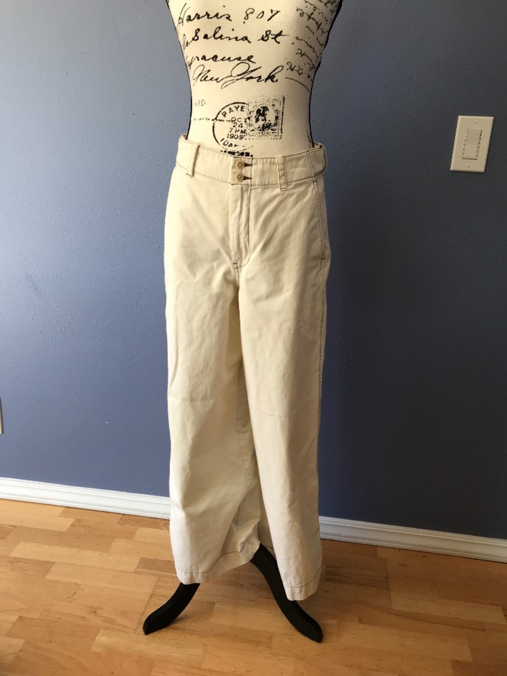 Madewell Wide Leg Cream Pants in Size 4